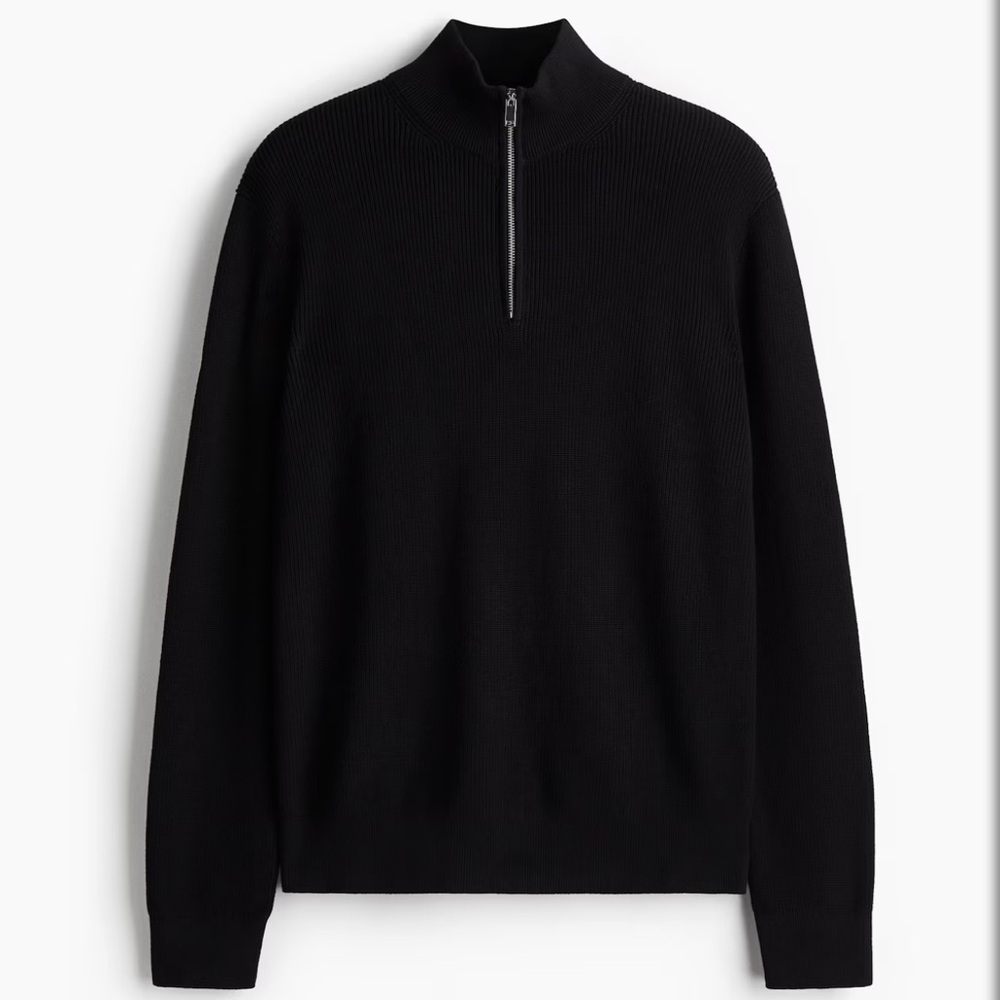 H&M Men's Black Half-Zip Sweater